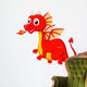 Cute Red Dragon Wall Decal