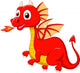 Cute Red Dragon Wall Decal