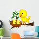 Mother and baby bird Wall Decal