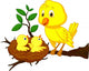 Mother and baby bird Wall Decal
