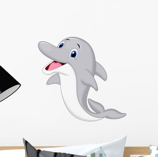 Cute dolphin cartoon Wall Decal