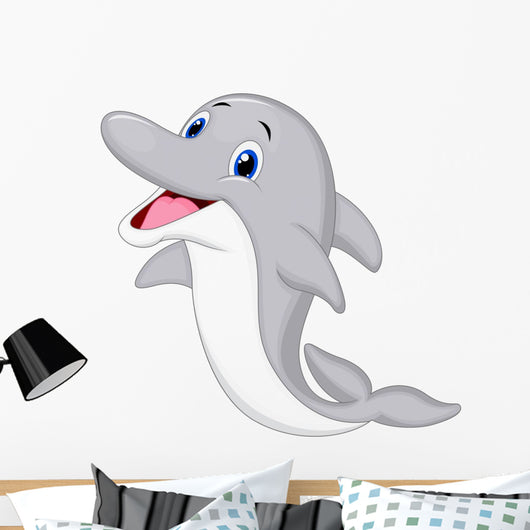Cute dolphin cartoon Wall Decal