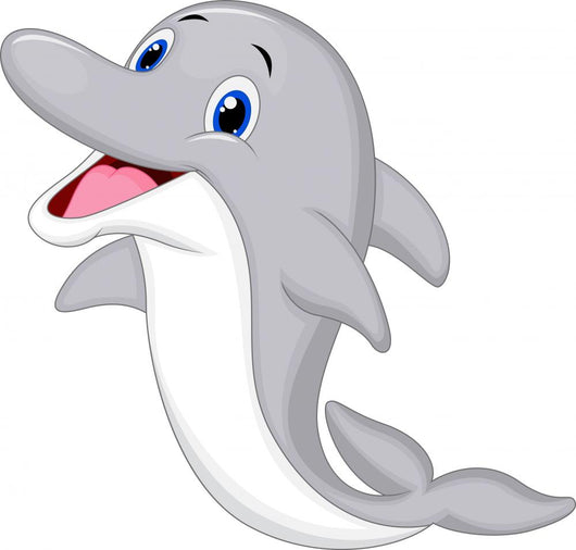 Cute dolphin cartoon Wall Decal
