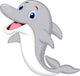 Cute dolphin cartoon Wall Decal