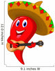 Chili pepper mariachi wearing sombrero playing a guitar Wall Decal