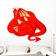 Cute Dragon Cartoon Sleeping Wall Decal