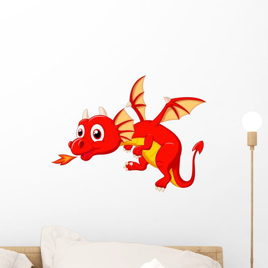 Cute dragon cartoon Wall Decal
