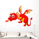 Cute dragon cartoon Wall Decal