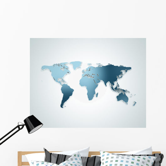 World map blue 3d 