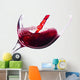 Red wine on white background 