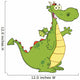 Green Dragon Cartoon Mascot Character Waving For Greeting Wall Decal