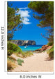 View on Cala Algaiarens from sand pathway to the beach 