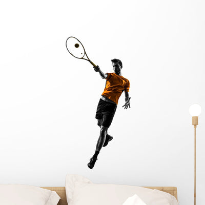 Man Tennis Player Silhouette shown on a wall