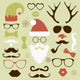Christmas fashion silhouette set hipster style Wall Decal