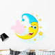 Star And Moon cartoon Wall Mural