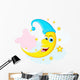 Star And Moon cartoon Wall Mural