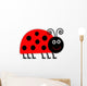Cute Cartoon Lady Bug. Isolated. Wall Decal