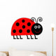 Cute Cartoon Lady Bug. Isolated. Wall Decal