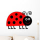 Cute Cartoon Lady Bug. Isolated. Wall Decal