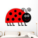 Cute Cartoon Lady Bug. Isolated. Wall Decal