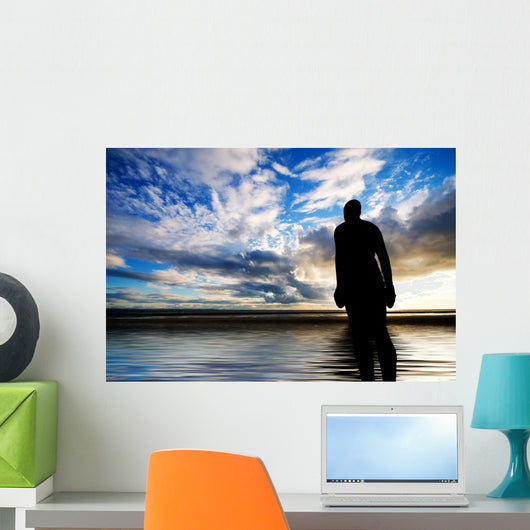 Another Place Sculpture at Sunset Wall Mural