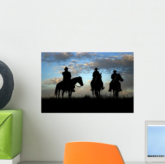 Three Cowboys on Horseback Wall Mural