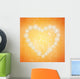 Grunge Christmas background in the orange heart Wall Mural