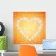 Grunge Christmas background in the orange heart Wall Mural