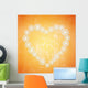 Grunge Christmas background in the orange heart Wall Mural