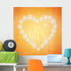 Grunge Christmas background in the orange heart Wall Mural