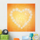Grunge Christmas background in the orange heart Wall Mural