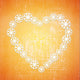 Grunge Christmas background in the orange heart Wall Mural