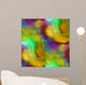 watercolor green purple yellow  texture painting colorful backgr Wall Mural