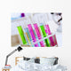 Chemistry laboratory glassware with colour liquids Wall Mural