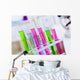 Chemistry laboratory glassware with colour liquids Wall Mural