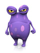 A spotted monster looking very angry. 