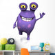 A spotted monster waving and looking very happy. 