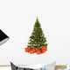 Christmas fir tree and presents gifts box over white background 