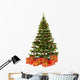 Christmas fir tree and presents gifts box over white background 