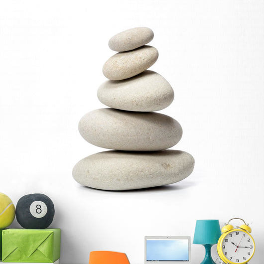pile of stones isolated on white background 