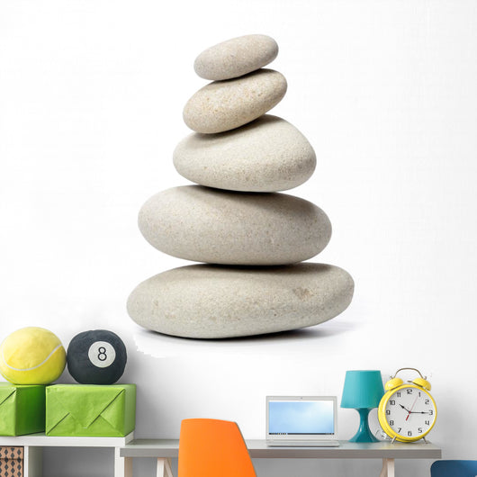 pile of stones isolated on white background 
