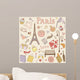 Paris set pastel Wall Mural