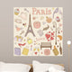 Paris set pastel Wall Mural