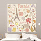 Paris set pastel Wall Mural