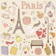 Paris set pastel Wall Mural