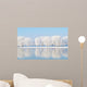 winter landscape with beautiful reflection in the water 