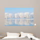 winter landscape with beautiful reflection in the water 
