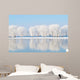 winter landscape with beautiful reflection in the water 
