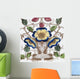 An Art Nouveau tile dating around 1890 with flower design Wall Mural