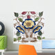 An Art Nouveau tile dating around 1890 with flower design Wall Mural